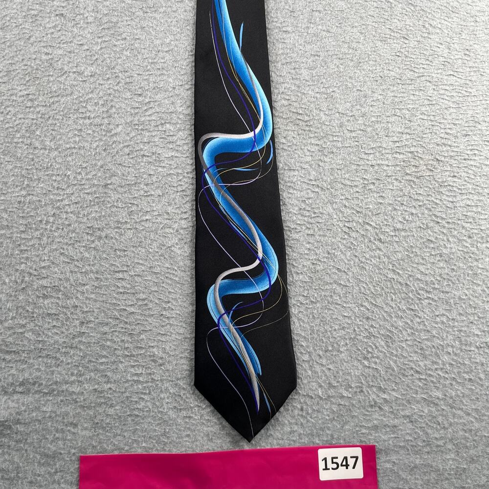 J Garcia Silk Necktie Courtyard Performance Collection 52 Black Blue